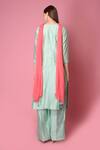 Shop_Surabhi Arya_Green Kurta And Pant Silk Chanderi Dupatta Chiffon Pintuck Set_at_Aza_Fashions