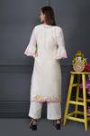 Shop Surabhi Arya White Silk Chanderi Jacket And Kurta Set at Aza Fashions Shop_Surabhi Arya_White Silk Chanderi Jacket And Kurta Set _at_Aza_Fashions