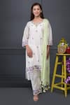 Buy_Surabhi Arya_White Kurta And Pant Chanderi Dupatta Taby Set _at_Aza_Fashions