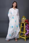 Surabhi Arya_White Kurta And Pant Silk Chanderi Dupatta Chiffon Set _Online_at_Aza_Fashions