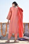 Shop_Kanika Sharma_Pink Cotton, Chanderi Kurta Set _at_Aza_Fashions