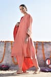 Kanika Sharma_Pink Cotton, Chanderi Kurta Set _Online_at_Aza_Fashions