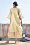 Shop_Kanika Sharma_Yellow Chanderi, Cotton Jama Kurta And Palazzo Set _at_Aza_Fashions