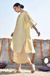 Kanika Sharma_Yellow Chanderi, Cotton Jama Kurta And Palazzo Set _Online_at_Aza_Fashions