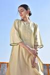 Buy_Kanika Sharma_Yellow Chanderi, Cotton Jama Kurta And Palazzo Set _Online_at_Aza_Fashions