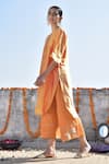 Buy_Kanika Sharma_Orange Chanderi Kurta And Palazzo Set _Online_at_Aza_Fashions