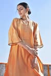 Shop_Kanika Sharma_Orange Chanderi Kurta And Palazzo Set _Online_at_Aza_Fashions