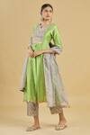 Buy_Samyukta Singhania_Green Chanderi Silk Kurta Set_Online_at_Aza_Fashions