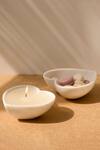 Buy_Kaksh Studio_White Marble And Wax Heart Candle - Single Pc_at_Aza_Fashions