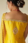 Buy_Kanika Sharma_Yellow Kurta Pure Dupion Sharara Georgette Dupatta Organza Set  _Online_at_Aza_Fashions