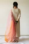 Shop_Kanika Sharma_Beige Kurta Burberry  Salwar Satin Dupatta Set  _at_Aza_Fashions