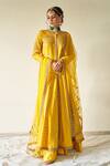 Kanika Sharma_Yellow Jacket And Lehenga Summer Silk Dupatta Net & Skirt Set _Online_at_Aza_Fashions