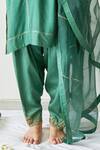 Kanika Sharma_Green Kurta Tussar  Salwar Satin Dupatta Organza Set  _at_Aza_Fashions