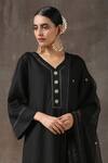 Shop_Kanika Sharma_Black Satin, Silk, Tussar Embroidered Kurta Set _Online_at_Aza_Fashions
