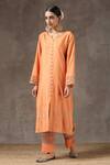 Kanika Sharma_Orange Satin, Silk, Tussar Embroidered Kurta Set_Online_at_Aza_Fashions