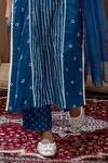 Buy_Label Kinjal Modi_Blue Cotton Silk Printed Bandhani Round Kurta Set  _Online_at_Aza_Fashions