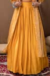 Buy Label Kinjal Modi Yellow Cotton Silk Bandhani Cape Collar Bustier Sweetheart Lehenga Set With Online at Aza Fashions Buy_Label Kinjal Modi_Yellow Cotton Silk Bandhani Cape Collar Bustier Sweetheart Lehenga Set With _Online_at_Aza_Fashions