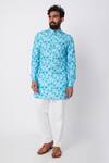 Buy Spring Break Blue Rayon Printed Kurta at Aza Fashions Buy_Spring Break_Blue Rayon Printed Kurta _at_Aza_Fashions