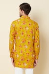 Shop_Spring Break_Yellow Linen Printed Kurta _at_Aza_Fashions