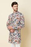 Shop_Spring Break_Multi Color Linen Printed Kurta For Men_Online_at_Aza_Fashions