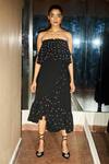 Kangana Trehan_Black Crepe Asymmetric Embellished Dress_Online_at_Aza_Fashions
