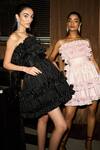 Buy_Kangana Trehan_Black Crushed Parachute Ruffle Pleated Dress_Online_at_Aza_Fashions
