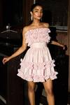 Kangana Trehan_Pink Crushed Parachute Ruffle Pleated Dress_Online_at_Aza_Fashions