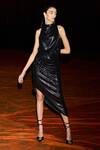 Kangana Trehan_Black Asymmetric Metallic Dress_Online_at_Aza_Fashions