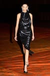Shop_Kangana Trehan_Black Asymmetric Metallic Dress_Online_at_Aza_Fashions