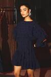Shop_Kangana Trehan_Blue Crepe Wrap Embellished Dress_Online_at_Aza_Fashions