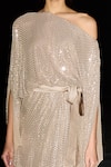 Shop_Kangana Trehan_Brown Georgette Split Sleeve Embellished Dress_Online_at_Aza_Fashions