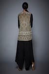 Shop_RI.Ritu Kumar_Black Viscose Mandarin Collar Printed Kurta _at_Aza_Fashions