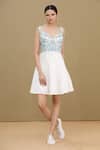 Buy_Kartikeya India_White Linen Satin Blend Embroidery Sweetheart Neck Corset Dress _Online_at_Aza_Fashions