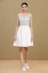 Shop_Kartikeya India_White Linen Satin Blend Embroidery Sweetheart Neck Corset Dress _Online_at_Aza_Fashions