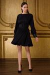 Buy_Kangana Trehan_Black Round Puff Sleeve Dress_Online_at_Aza_Fashions