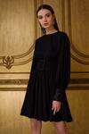 Shop_Kangana Trehan_Black Round Puff Sleeve Dress_Online_at_Aza_Fashions