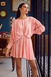 Buy_Kangana Trehan_Peach Embellished Dress_Online_at_Aza_Fashions