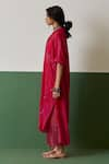 Medha_Pink Cotton Embroidery Abstract Shirt Collar Tunic  _Online_at_Aza_Fashions