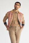 Buy_Kunal Anil Tanna_Brown Cotton Jacket And Pant Set  _at_Aza_Fashions