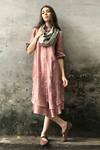 Shop_I Am Design_Pink Satin Linen Embroidered Kurta Set _Online_at_Aza_Fashions