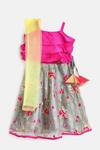 Buy_Saka Designs_Grey Embroidered Lehenga Set For Girls_at_Aza_Fashions
