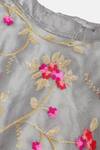 Shop_Saka Designs_Grey Embroidered Lehenga Set For Girls_Online_at_Aza_Fashions