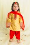 Buy_Saka Designs_Yellow Jacquard Silk Kurta Set For Girls_at_Aza_Fashions