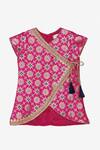 Shop_Saka Designs_Blue Printed Kurta And Dhoti Pant Set For Girls_at_Aza_Fashions