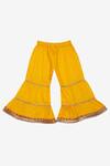 Buy_Saka Designs_Yellow Printed Kurta And Sharara Pant Set For Girls_Online_at_Aza_Fashions