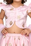 Shop_Saka Designs_Pink Printed Lehenga Set For Girls_Online_at_Aza_Fashions