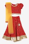 Buy_Saka Designs_Red Printed Lehenga Set For Girls_at_Aza_Fashions