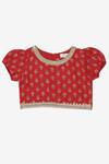 Shop_Saka Designs_Red Printed Lehenga Set For Girls_at_Aza_Fashions
