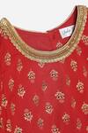 Shop_Saka Designs_Red Printed Lehenga Set For Girls_Online_at_Aza_Fashions