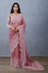 Buy_Torani_Pink Silk Organza Saree  _at_Aza_Fashions